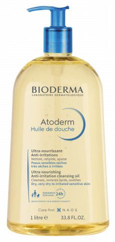 BIODERMA tootepilt, Atoderm huile de douche 1L, shower oil for dry skin