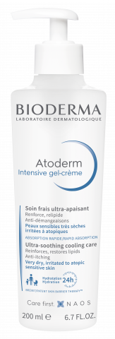 BIODERMA tootepilt, Atoderm Intensive gel crÃ¨me 500ml, emollient cooling care for dry atopic skin
