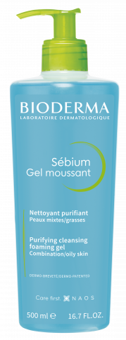BIODERMA tootepilt, Sebium Gel moussant F500ml, shower foaming gel for oily skin